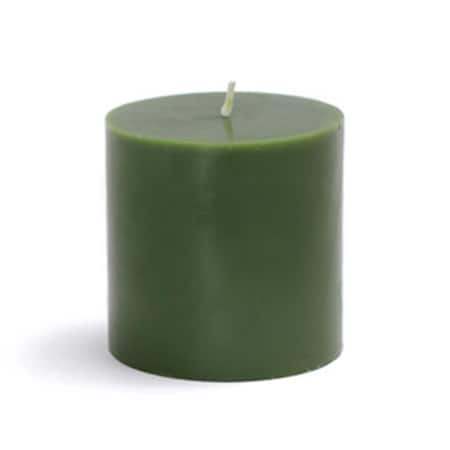 Zest Candle CPZ-079-12 3 x 3 in. Hunter Green Pillar Candles, 12PK CPZ-079_12